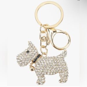 Gold and Silver Puppy Keychain